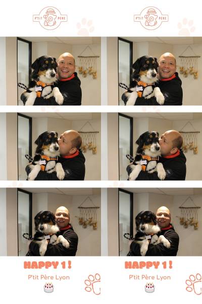 Location de photobooth pour les 1 an de la boutique d'animalerie à Lyon centre.