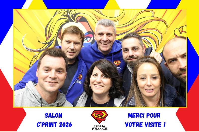 Location de photobooth pour le salon C'print leader de l’impression, de la communication visuelle et de la personnalisation a Eurexpo Lyon Chassieu